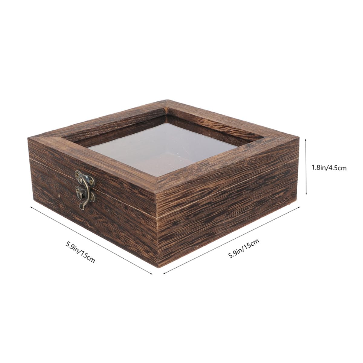 Lot de 2 Boîtes de Présentation en Bois Rustique pour Conservation D’Insectes Boîte à Ombres avec Couvercle Rabattable Bois de Paulownia Carbone 15X15X45 CM Vitrine