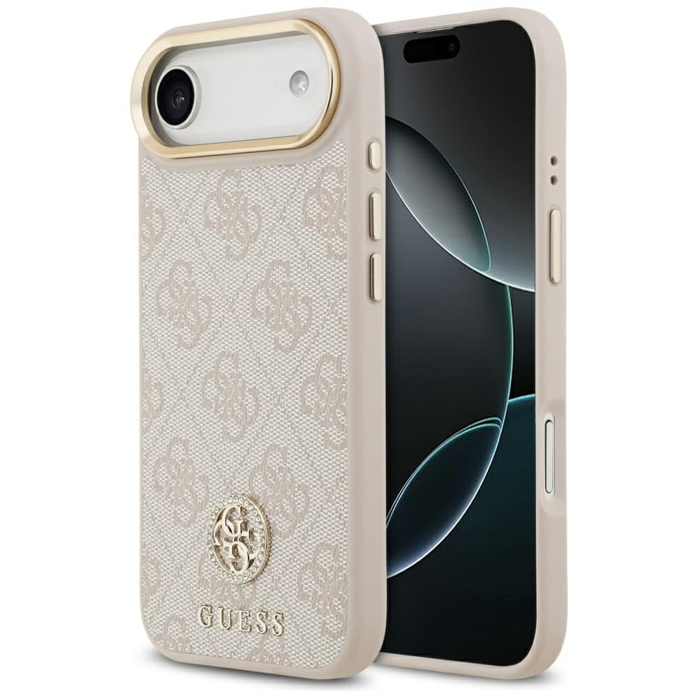 Coque antichoc Guess iPhone 17 Air Strass Rose MagSafe robuste - 8