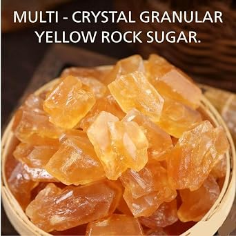 311g Medium-Sized Yellow Rock Sugar for Pho - 11oz Natural Cane Crystal Rock Sugar Sweetener for Vietnamese Soup, Tea, Coffee, Desserts & Asian Cooking,