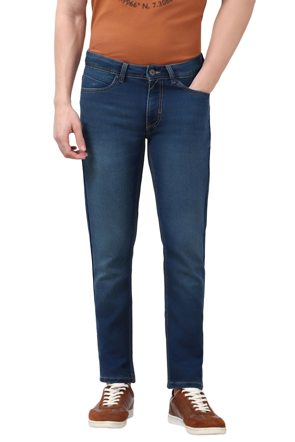 Peter England Men’s Slim Tapered Jeans | Denim | Premium | Modern Fit
