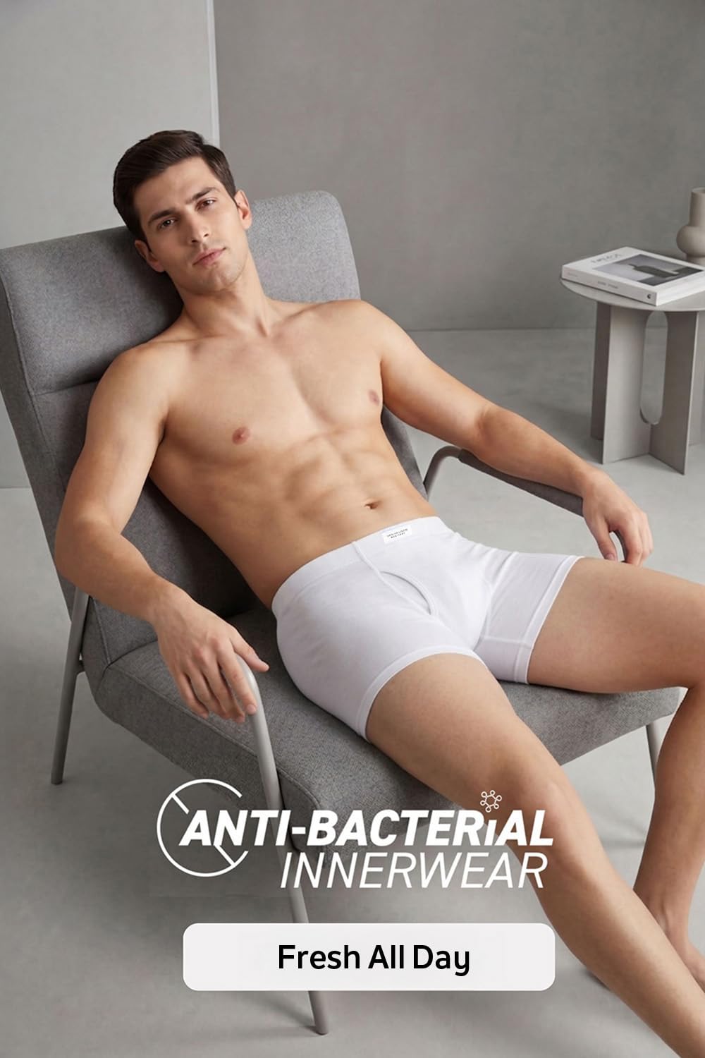 Van Heusen Men Boxer Briefs - 100% Combed Cotton - Anti Bacterial, Colour Fresh, Moisture Wicking_10031_White_XL 4
