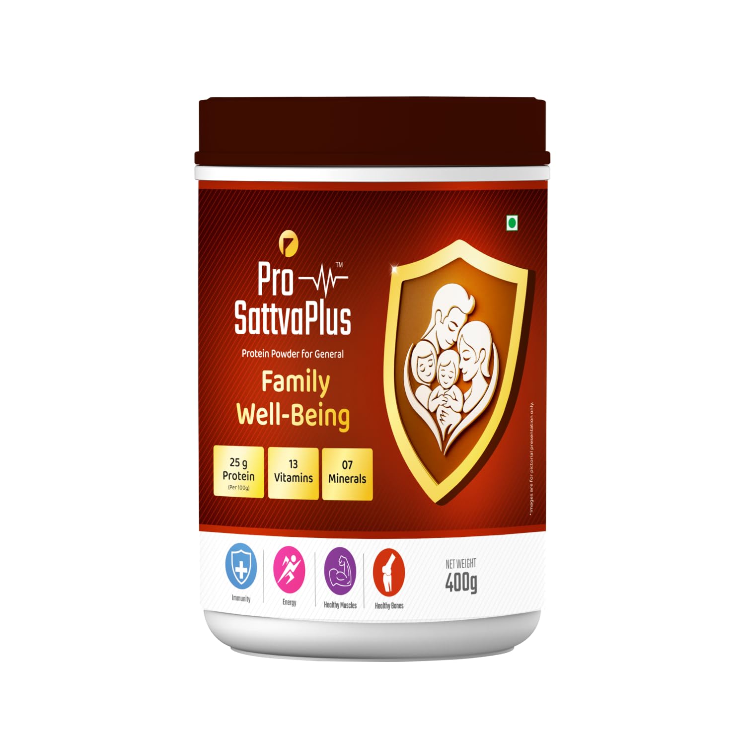 Pro Sattvaplus Family Wellbeing Powder | Daily Nutrition & Wellness Support for Whole Family | Herbal Health Supplement for Energy, Immunity & Vitality (400 G)-image-38