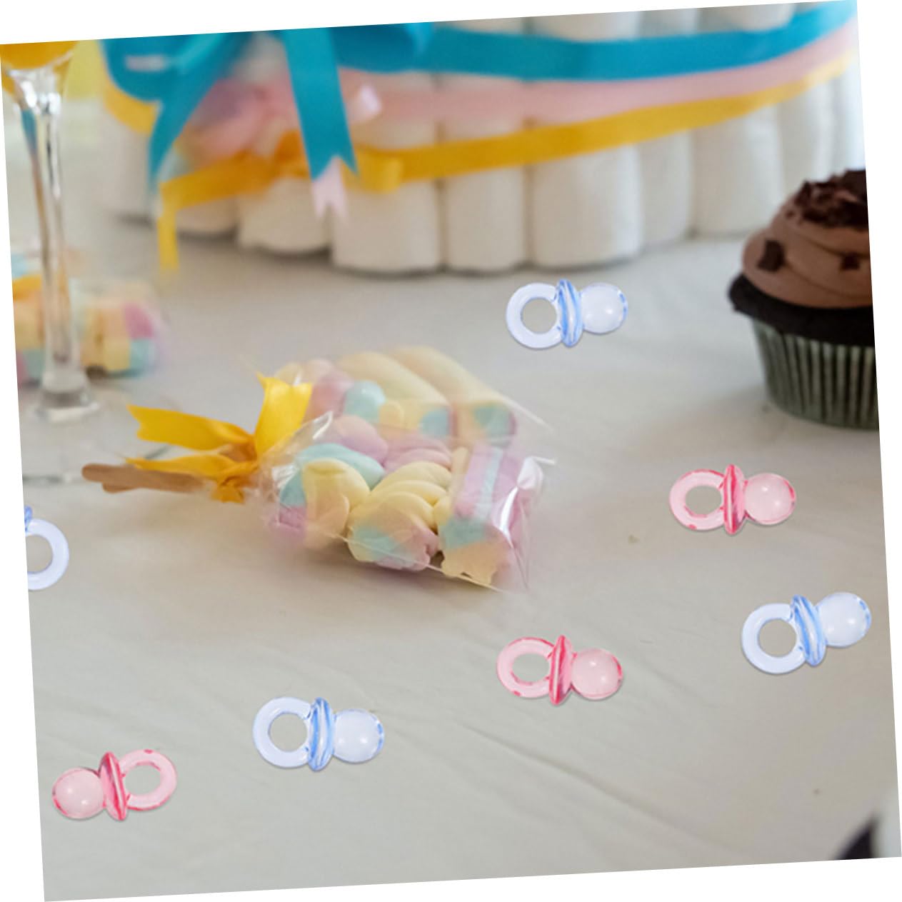 Vaguelly Cute Acrylic Mini Pacifiers 150pcs Baby Shower Decorations Baby Shower Game for Newborn