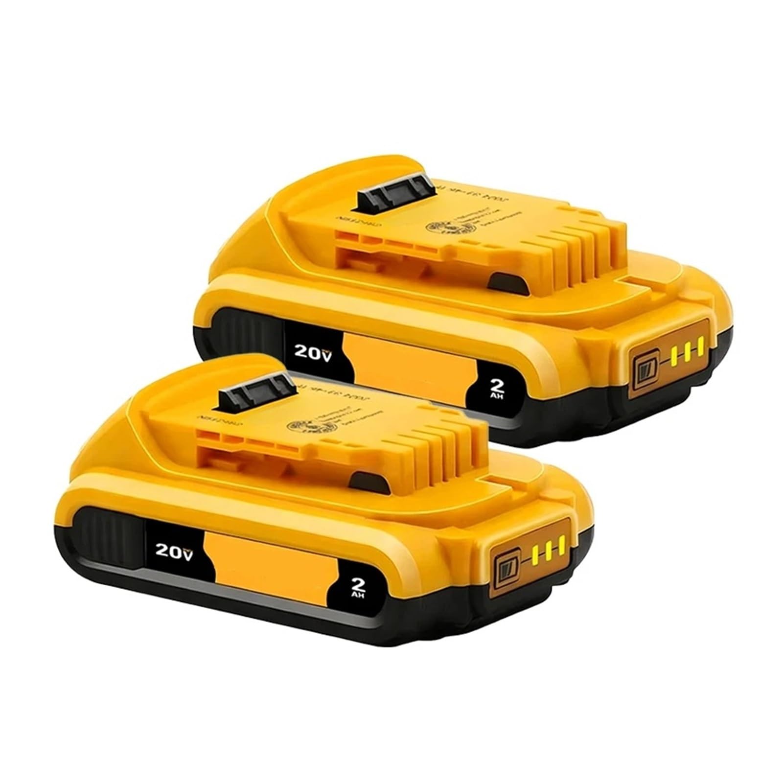 2 baterías de litio de 20 V y 2 Ah compatibles con herramientas DeWalt (modelos DCB184, DCB200, DCF892, DCF845, DCF850, DCF911, DCD800 y DCD805).