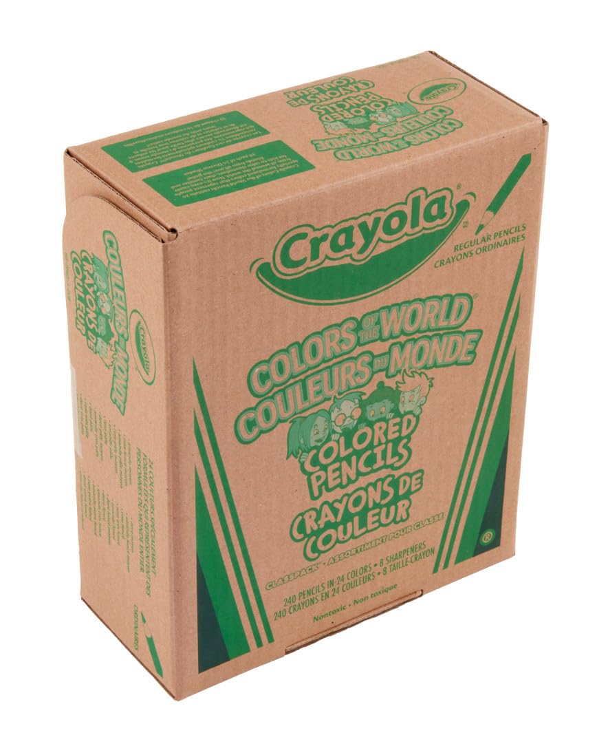 Crayola Colors of the World Buntstifte, Hautton, 240 Karat, Großpackung Buntstifte für Klassenzimmer, Lehrerbedarf, Geschenke | Klassenzimmer-Must-Haves, Lehrerbedarf, Großfarbstifte