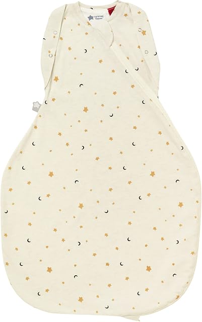 TommeeTippeeBaby Sleep Bag for Newborns, The OriginalGrobag Swaddle Bag, Hip-Healthy Design, Soft Cotton-Rich Fabric, 3-6m, 1.0 TOG, Oatmeal Marl Star