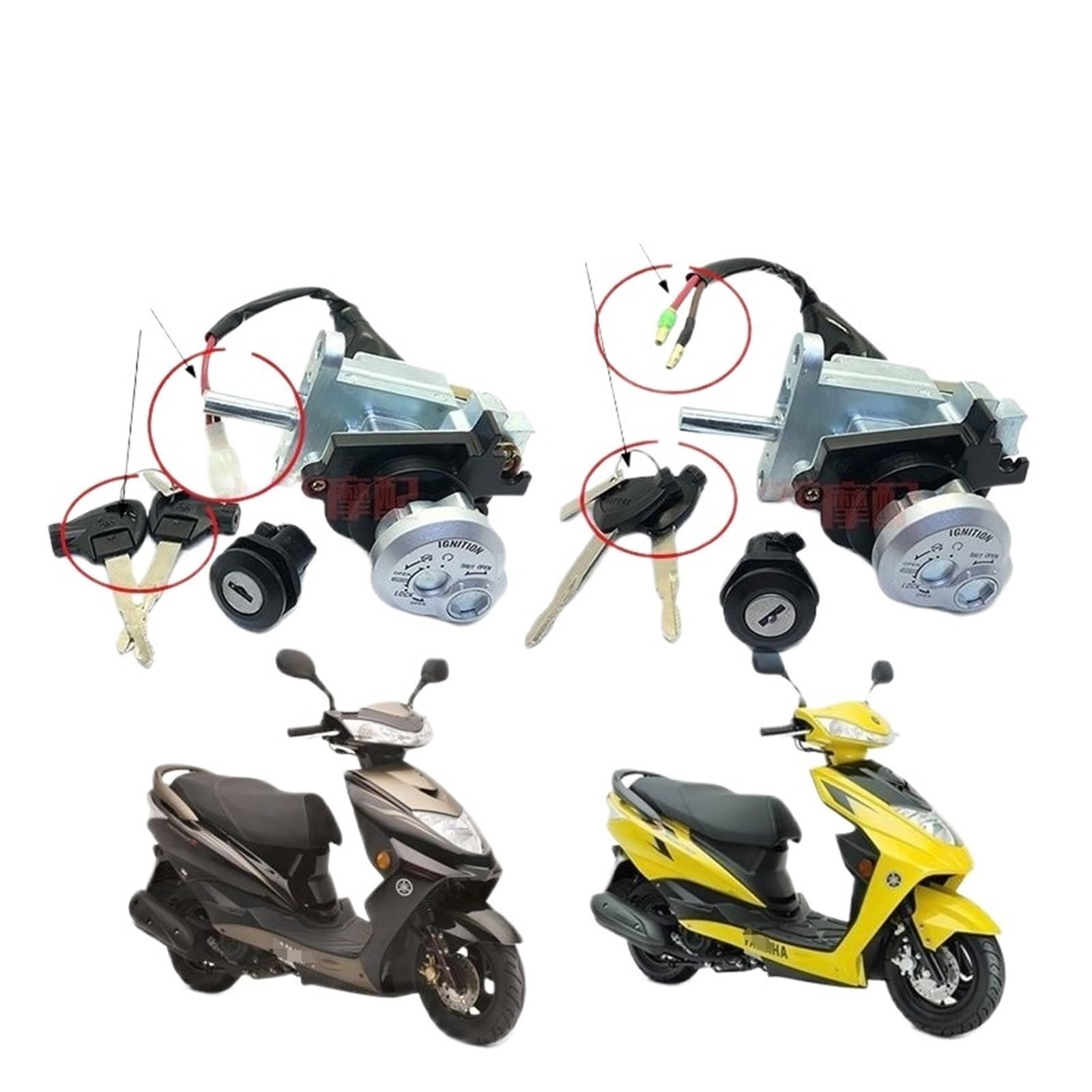 Ajuste Para Yamaha CYGNUS Z 125 XA125, Pieza De Repuesto Para Patinete, Juego Interruptor Llave Encendido, Bloqueo Asiento Cerradura de encendido con llaveJuego