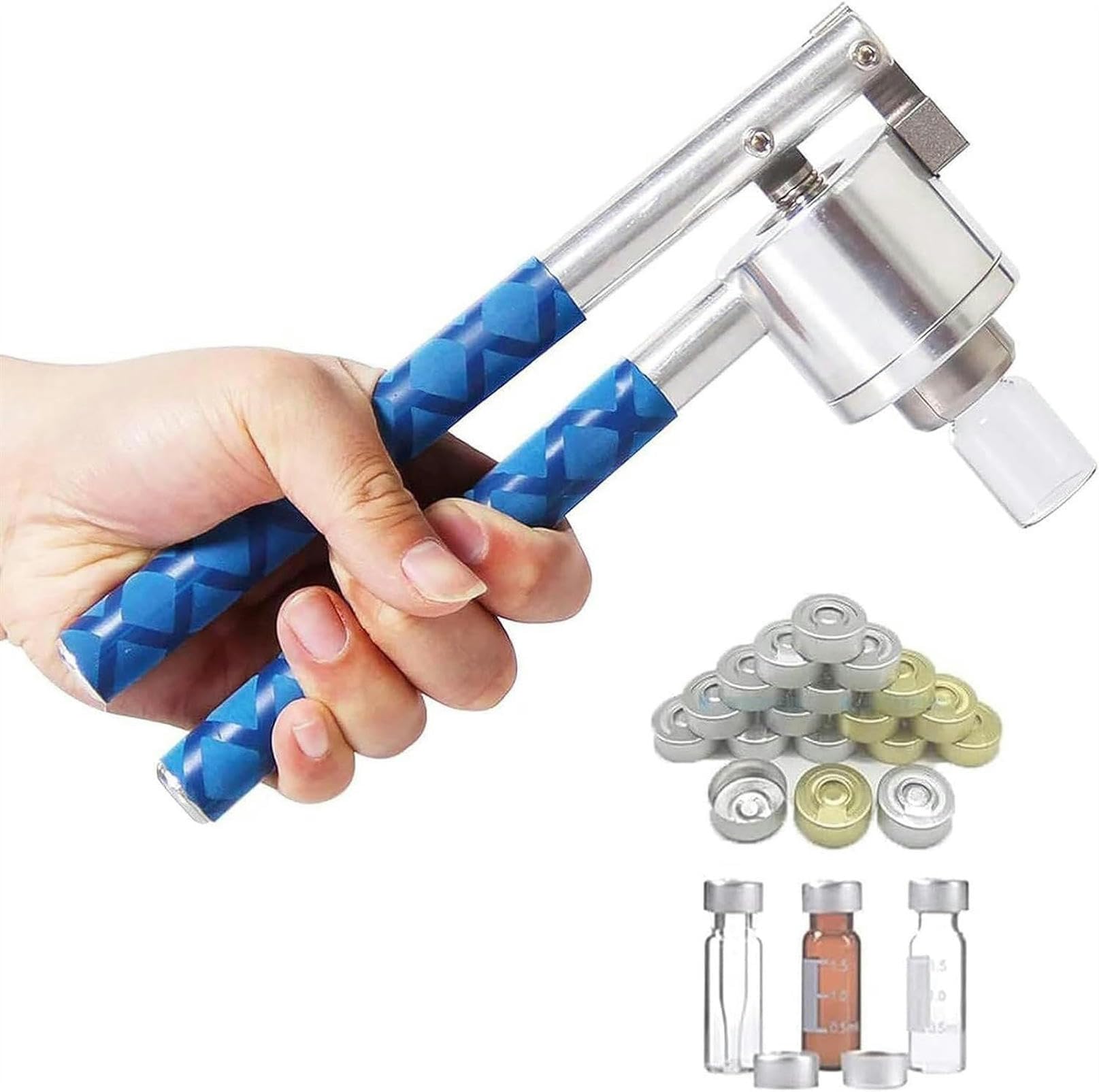 crimpatrice per fiale, Tappatrice portatile for sigillatrice manuale con piegatrice(Fullaluminum,20mm)