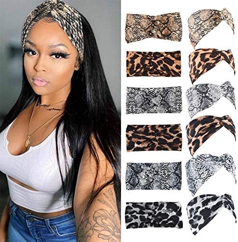 MarchQueen Fashion Headbands for Women Elastic Twisted Criss Cross Hair Bands for Girls Turban Headwraps Hair Accessories 6Pcs