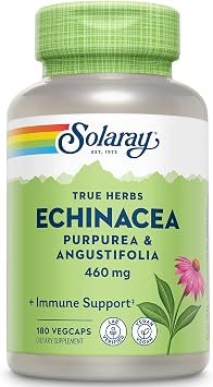SOLARAY Echinacea Purpurea & Angustifolia Root 460 mg | Healthy Immune & Respiratory Function Support | 180 VegCaps