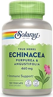 SOLARAY Echinacea Purpurea & Angustifolia Root 460 mg | Healthy Immune & Respiratory Function Support | 180 VegCaps