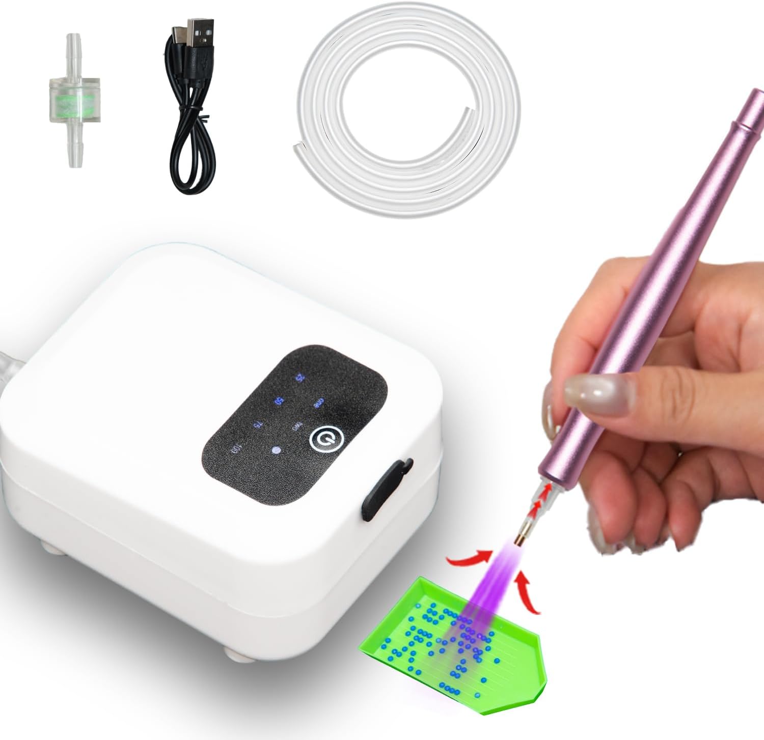 LGYAYARUN Electric Diamond Painting Pen No Wax Needed, Vacuum Diamond Art Pen Kits for Adults Cordless Quiet 1500mAh Rechargeable Battery Diamond Art Accessories and Tools