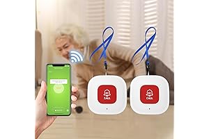 2 Pack WiFi Pager for Elderly Caregivers, Remote Monitoring System with App Alerts
