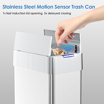 TLSUNNY 21.1 Gallon Automatic Trash Can, Motion Sensor Garbage bin