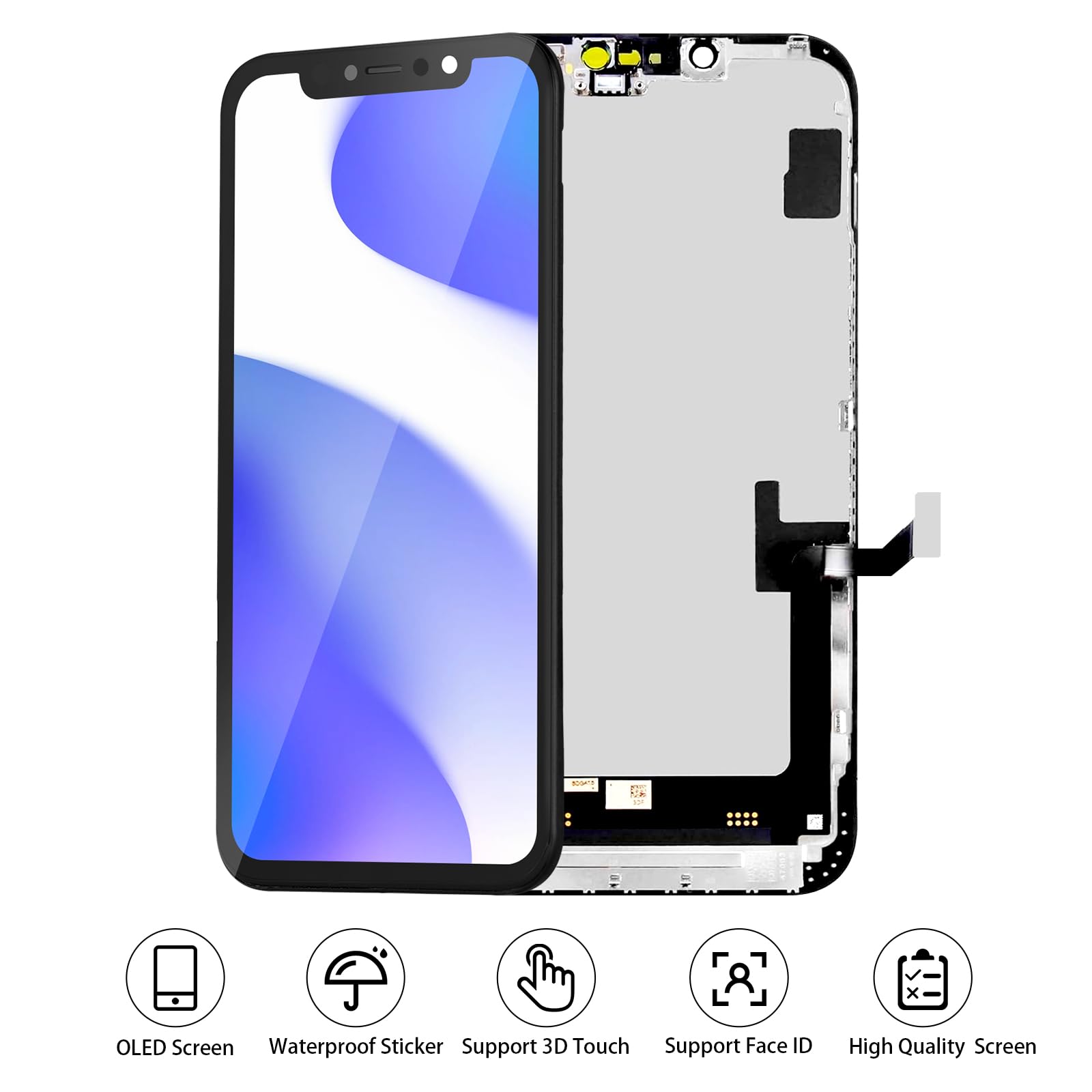 Pantalla OLED para iPhone 14 Plus, pantalla LCD táctil 3D, montaje digitalizador Full HD con herramientas de reparación compatible con modelos A2886 A2632 A2885 A2888 A2887 6.7 pulgadas