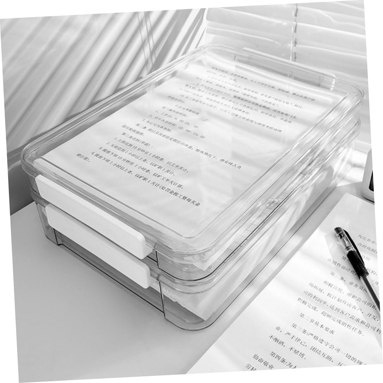 VILLCASE 2 Stück-pack Dokumentenbox aus Pet für A4-papiere Papierorganizer Hält Unterlagen Trocken und Ordentlich für Büro und Schule