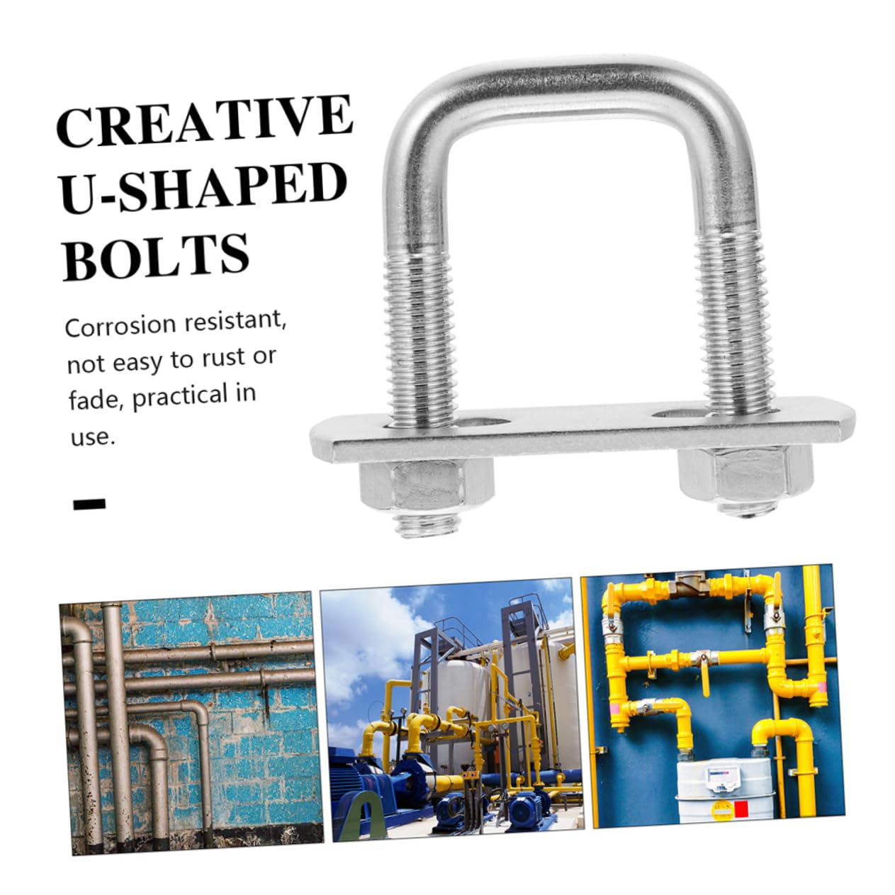SOLUSTRE Stainless Steel u Bolts u Tube Clamps Right Angle Bolts for Automotive Hardware