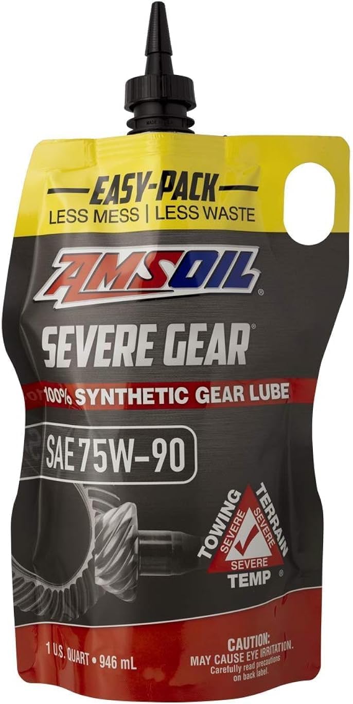 Amsoil SVGPK Severe Gear 75W-90 100% Synthetic EP Gear Oil Quart Easy-Pack - Extreme Duty Towing & Racing
