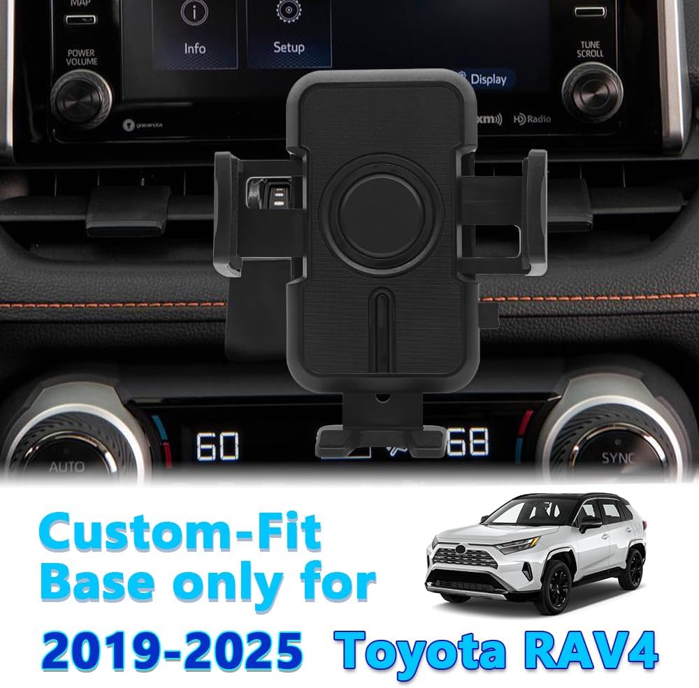 WAAPAK Car Phone Holder Mount 2019-2025 Toyota RAV4 Auto Accessories Interior Decoration Smartphone Thick Case Cradles Navigation Bracket iPhone