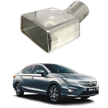 Oshotto Stainless Steel SS-007-A Car Exhaust Muffler Silencer Cover Compatible with Honda City 2020 (Chrome)