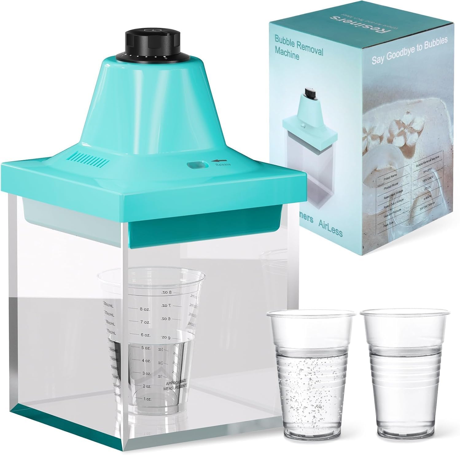 Resin Bubble Remover, Removes 99% of Air Bubbles in 5 Minutes, 95kPa Vacuum Chamber with Timer, Big Capacity Bubble Remover for Epoxy Molds Casting, UV Resin, Silicone, Jewelry Making(Blue)