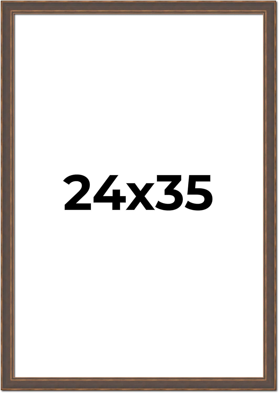 24x35 Frame Golden Caramel Solid Wood Bronze Picture Frame | 1.25 Inch Moulding Width | 0.5 Inch Frame Depth | Complete with UV Acrylic Plexiglass, Foam Board Backing & Hanging Hardware Included