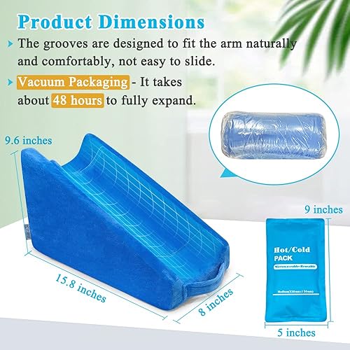 Miniatura 3 de Almohada de elevación de brazo con cuña para elevar el brazo después de la cirugía, almohada de muñeca rota, codo para dormir, almohada de apoyo