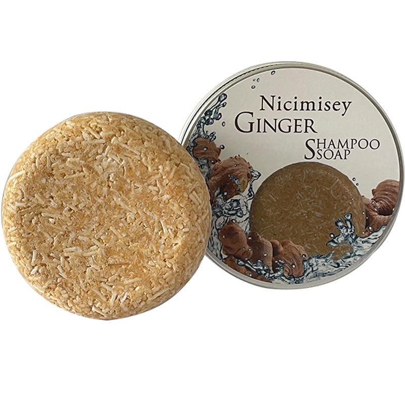 Nicimisey Ginger Hair Regrowth Shampoo Bar,Anti-Hair Loss Hair Natural Organic, Ginger Bar Shampoo Soap Promotes Hair Growth Cleansing, Treats Dry and Sensitive Scalp