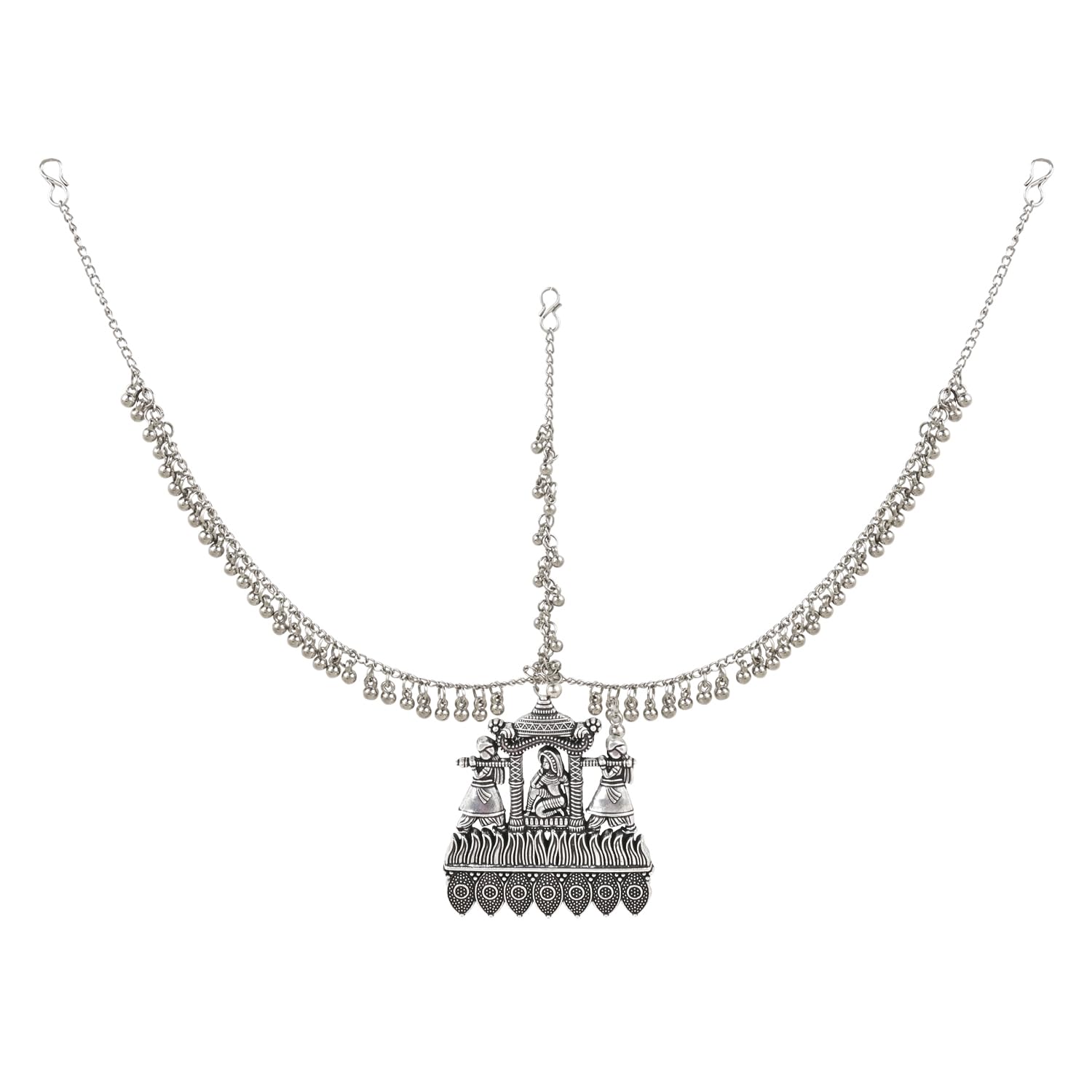 I Jewels Navratri Ethnic Silver Oxidised Mathapatti with Ghungroo Embellishments for Women and Girls (T2123OX) (B0CHF15Z88) Amazon Price History, Amazon Price Tracker
