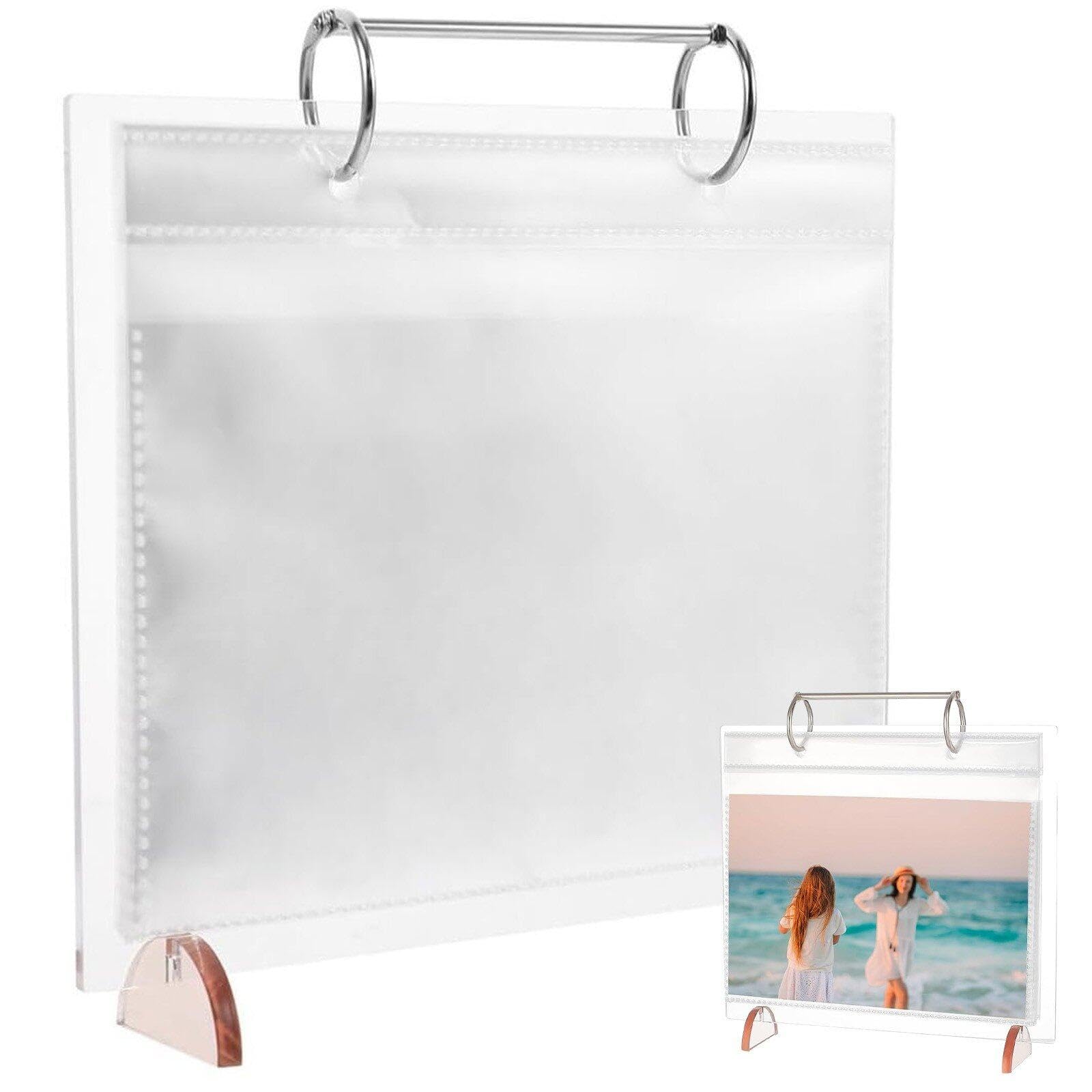 Album Fotografico Acrilico BENECREAT - 17 Pagine Per 34 Foto, Cornice Da Tavolo Con Flip Verticale - Foto 10
