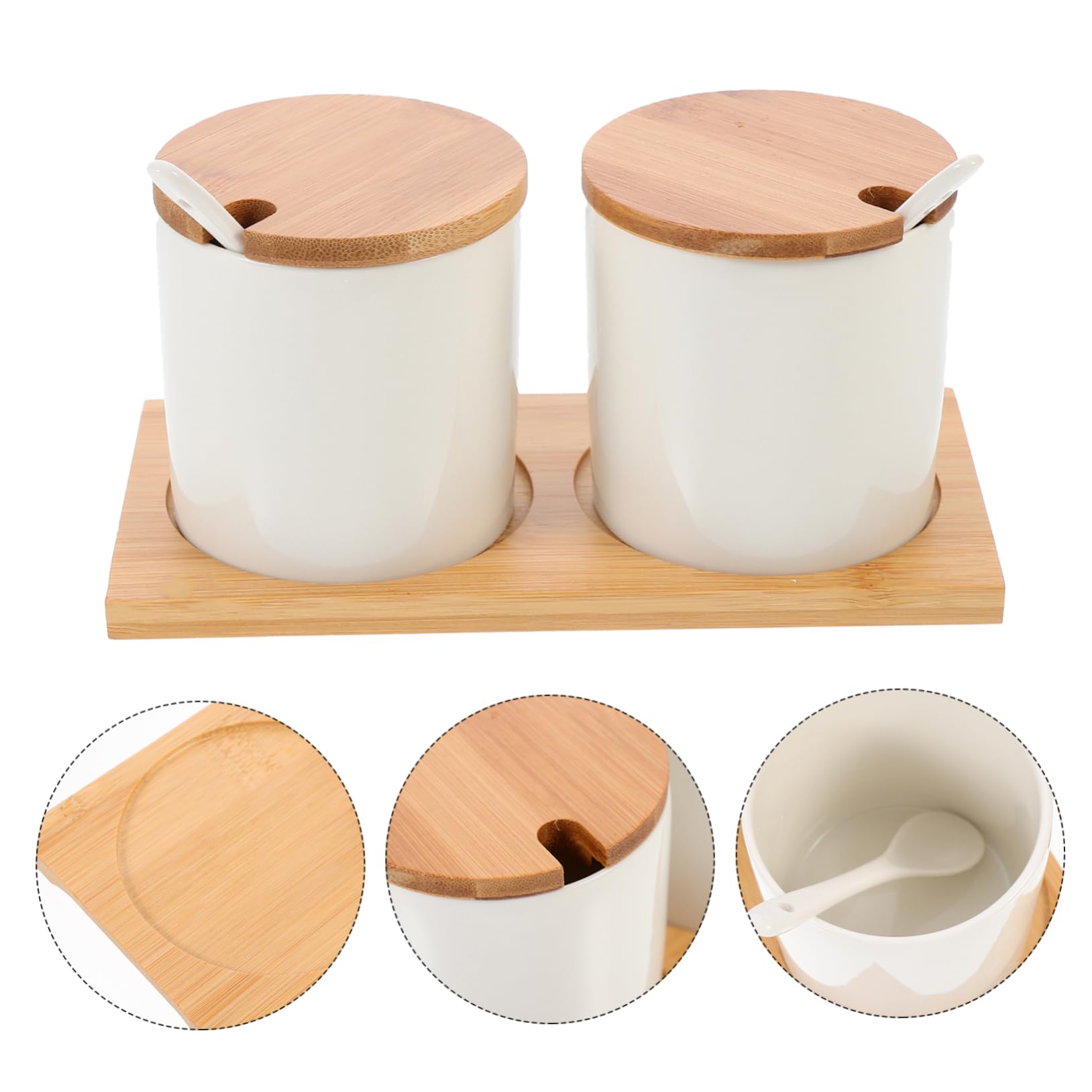 Alipis Barattolo per Spezie Contenitore per Spezie in Ceramica Bianco Facile da Pulire e Usare da Cucina Set per Cucina e Ristorante