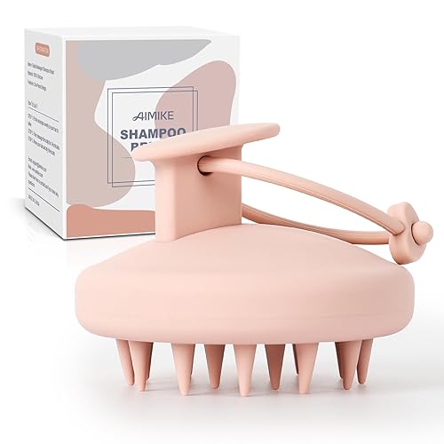 Miniatura 8 de AIMIKE Cepillo de champú masajeador para el cuero cabelludo, limpiador de cabello de silicona suave para lavar el cabello, eliminar la caspa y