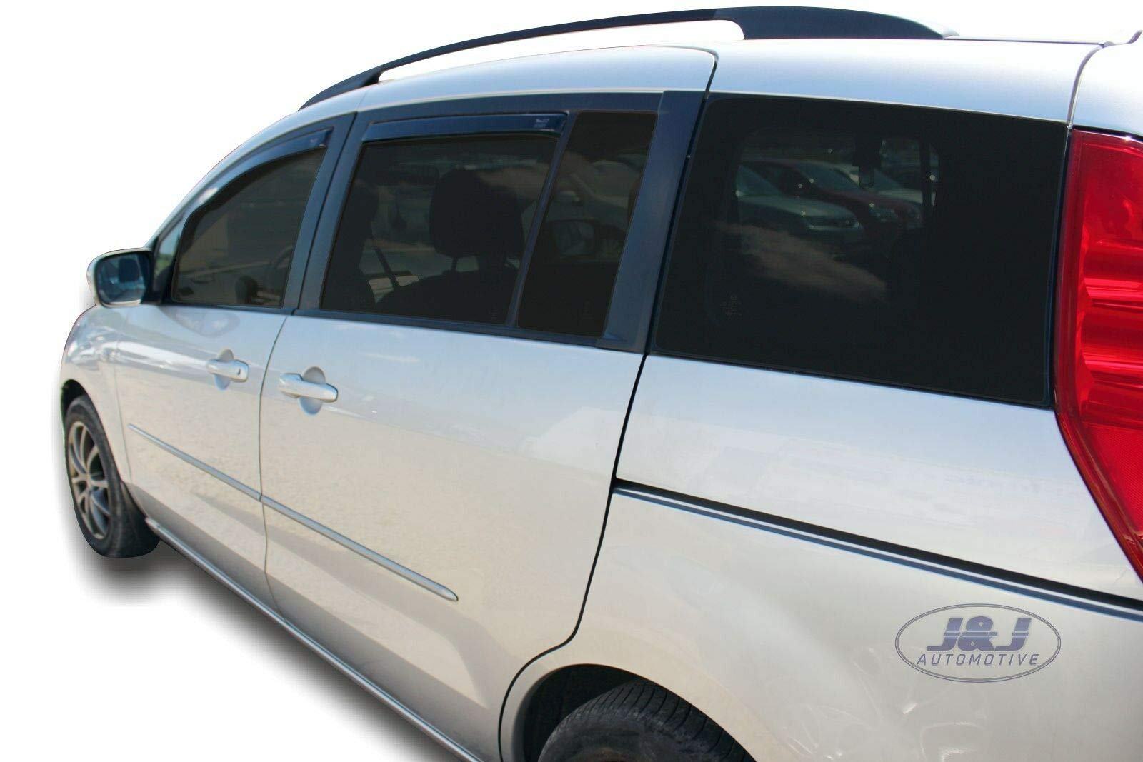 J&J AUTOMOTIVE Windabweiser passend für Mazda 5 5-Türer 2006-2018 4tlg, Heko Regenabweiser Vorne Hinten Getönt Dunkel Passform