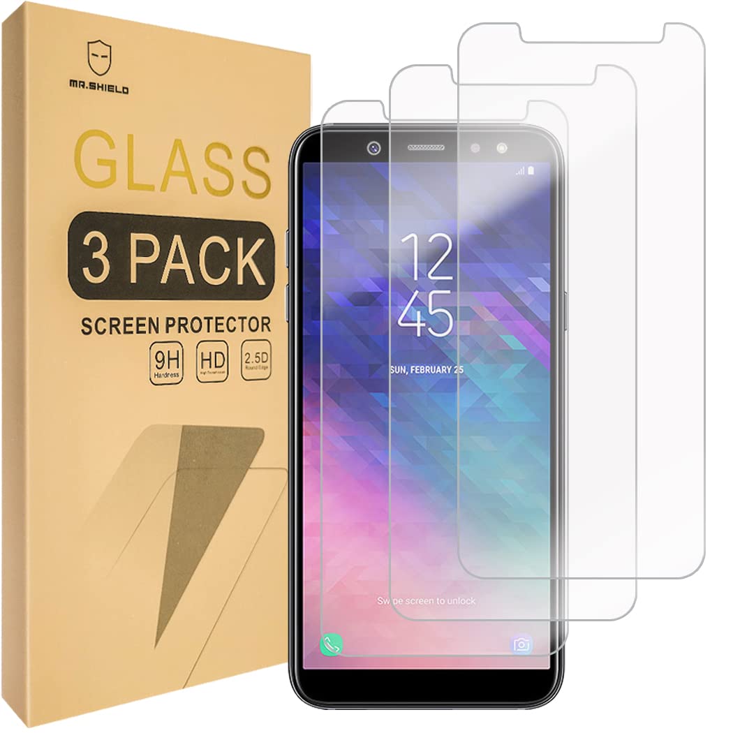 Mr.Shield [3-PACK] Designed For Samsung Galaxy A6 (2018) [Tempered Glass] Screen Protector [Japan Glass With 9H Hardness] with Lifetime Replacement