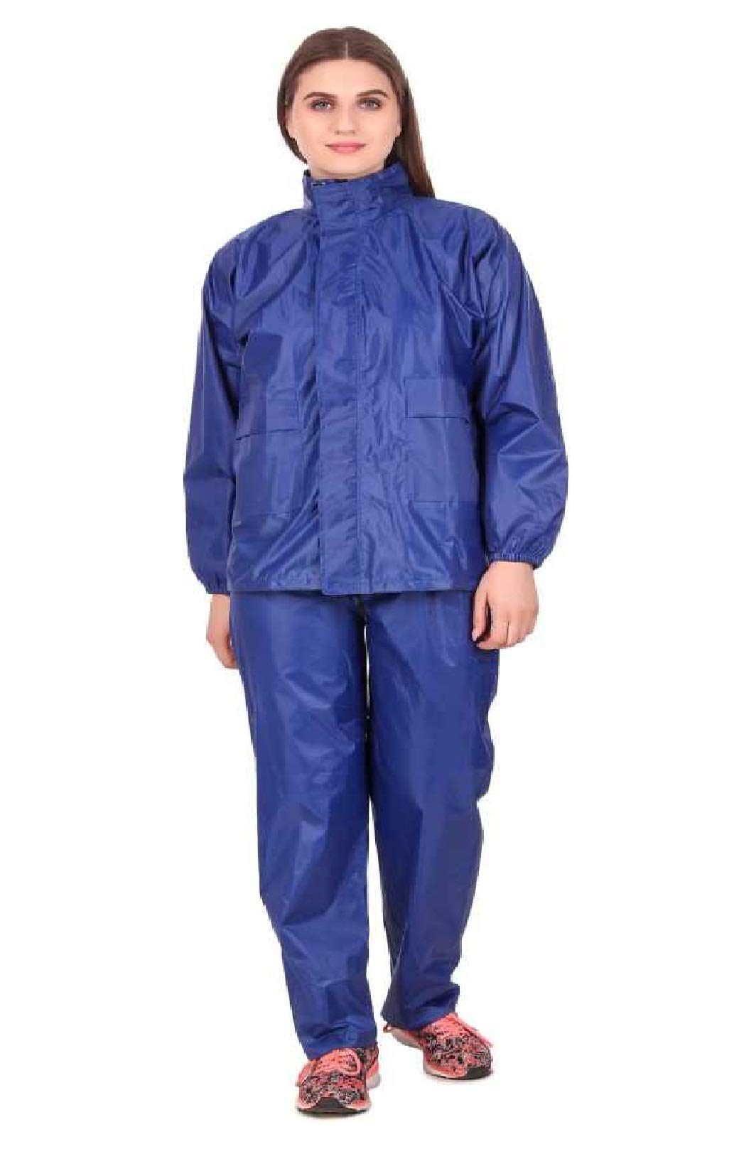 krystle Girl's Waterproof Rainsuit with Detachable Hoods Portable with Carry Bag Pack of 1 (Blue)-picture-19