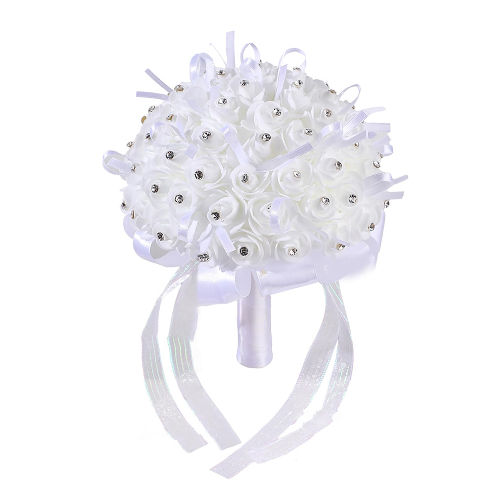 HDOYTXXM Bouquet for Bride Artificial Rose Flowers for Graceful Anniversary Celebration Wedding Photo Props Elegant Ribbon Wedding