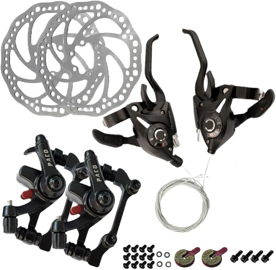 Kit Freio a Disco de Bicicleta Com Alavancas Vfire 24 Velocidades
