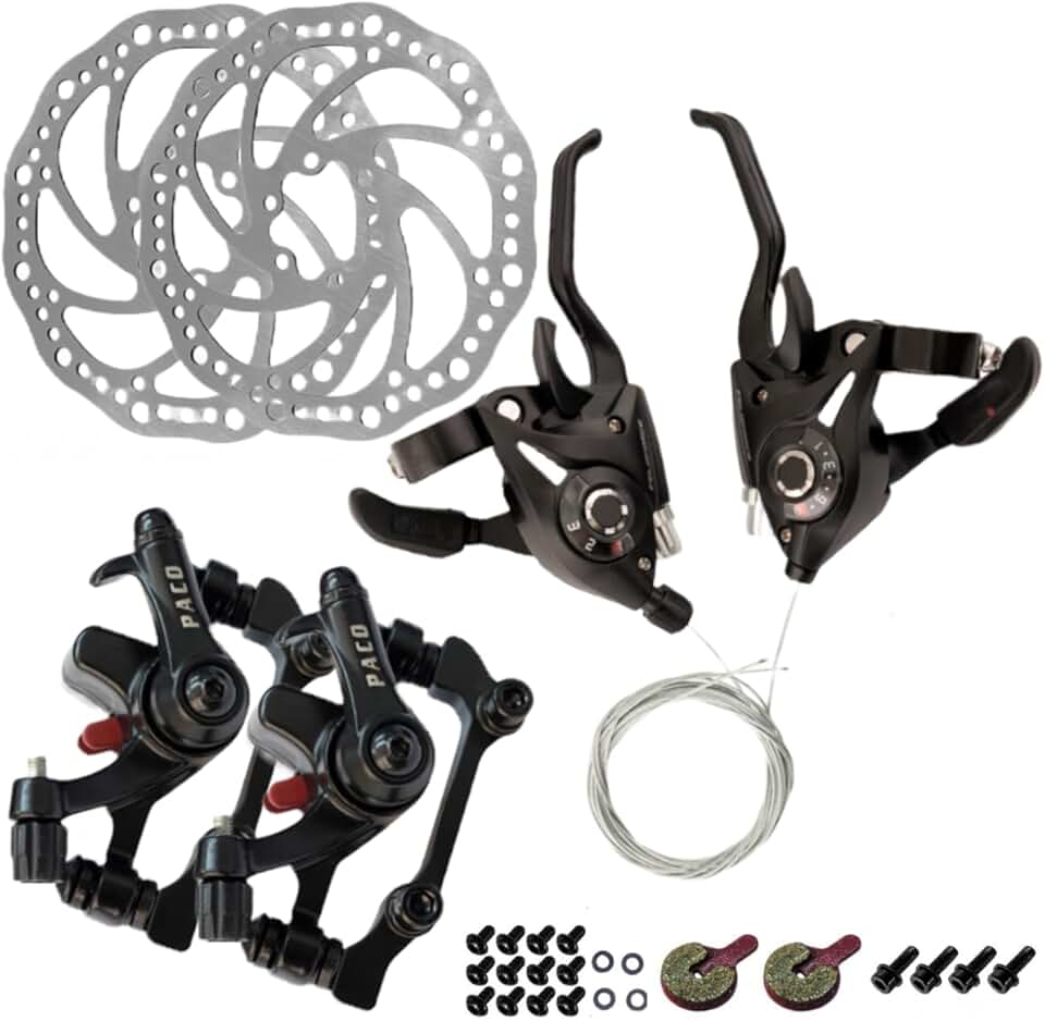 Kit Freio a Disco de Bicicleta Com Alavancas Vfire 24 Velocidades