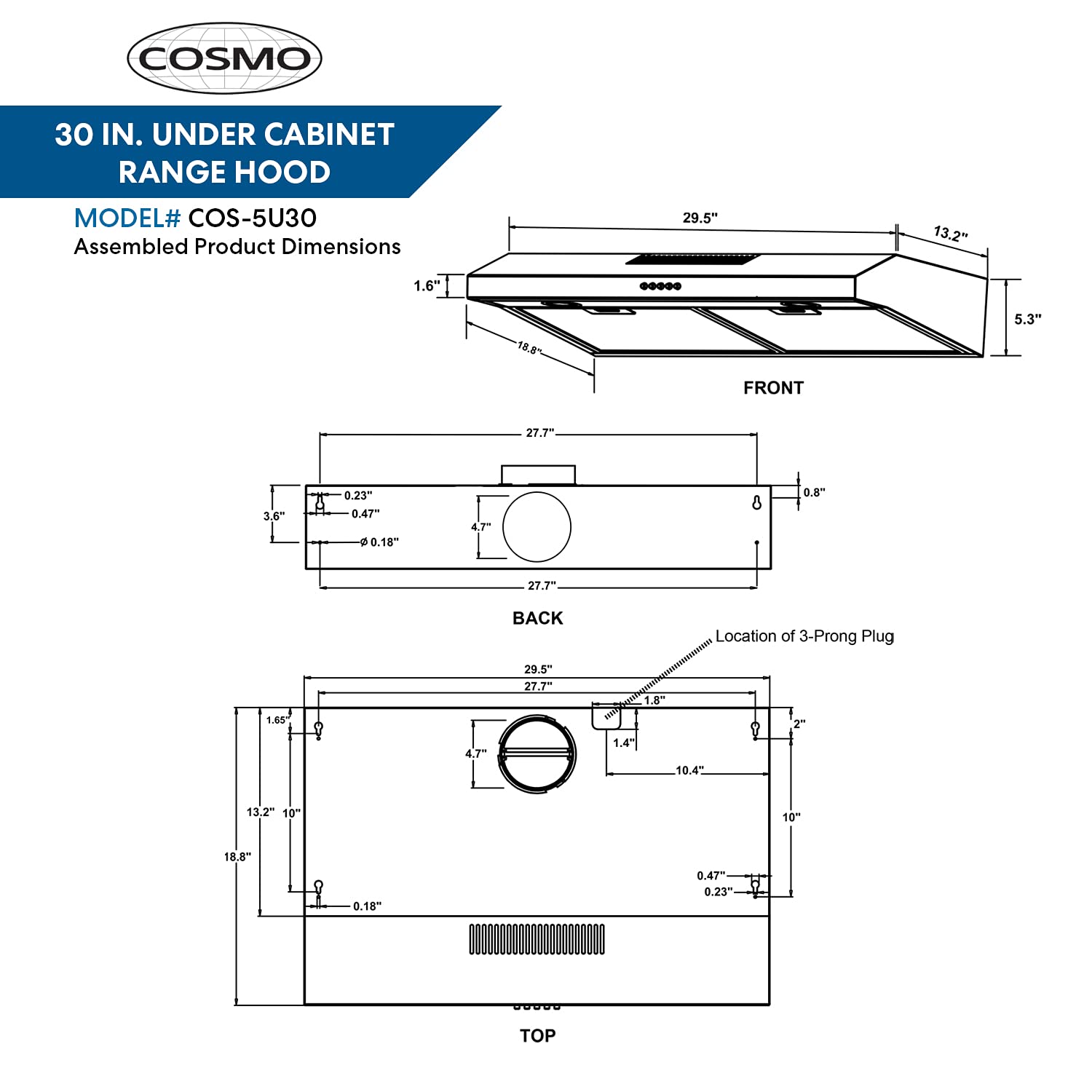 Cosmo 5MU30 30 in. Under Cabi...B074PBLJVY