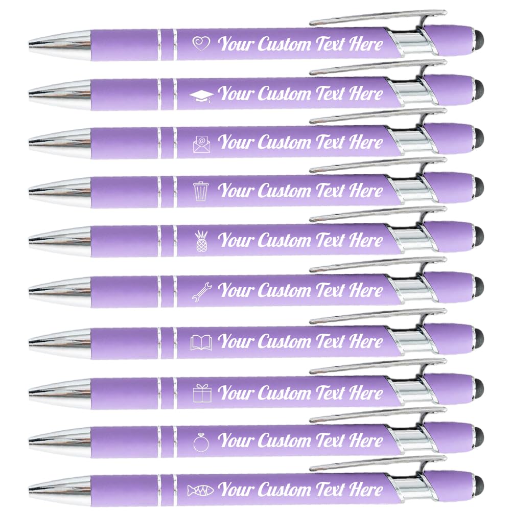 Dhykeran Personalized Ballpoint Pens with Stylus Tip Customized Name Logo Pen for Business Graduation Anniversaries Great Gift Pens