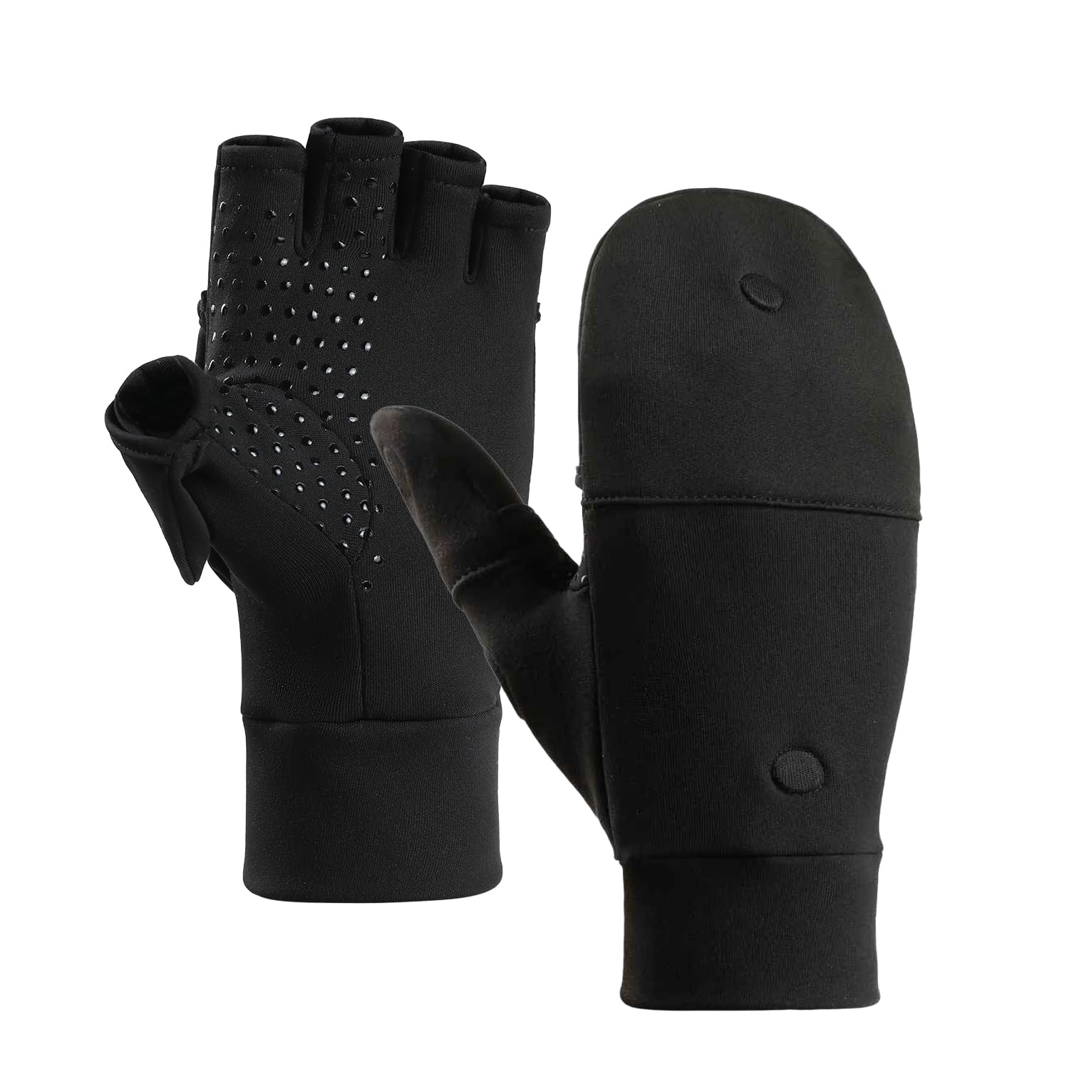 Fishing Gloves Convertible Cold Weather Mittens and Fingerless Gloves Men Women for Fishing, Kayaking, Rowing, Paddling, Hunting, Photographing, Outdoor Activities