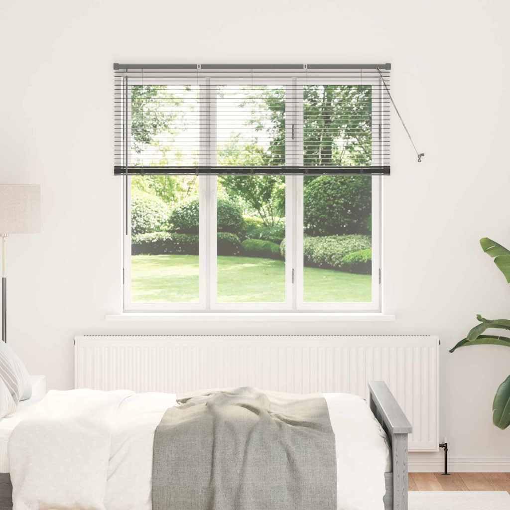 vidaXL Persianas venecianas Manual Gris Oscuro 130 x 140 cm Aluminio, Persianas Modernas para Interiores, de Aluminio Ajustables, Elegantes tratamientos para Ventanas en casa y Oficina