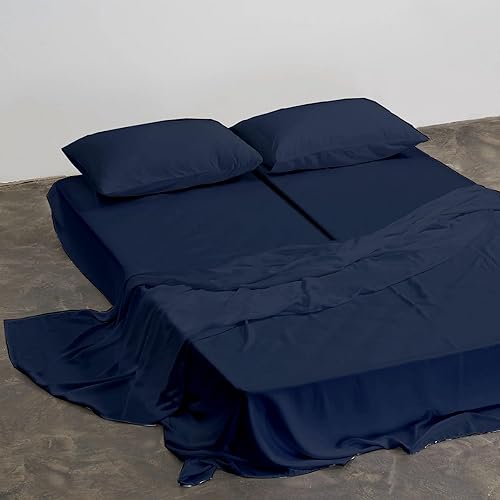 Miniatura 9 de Sábanas divididas tamaño King de 5 piezas de 400 hilos 100% algodón egipcio para cama King dividida ajustable de 16 pulgadas de profundidad con