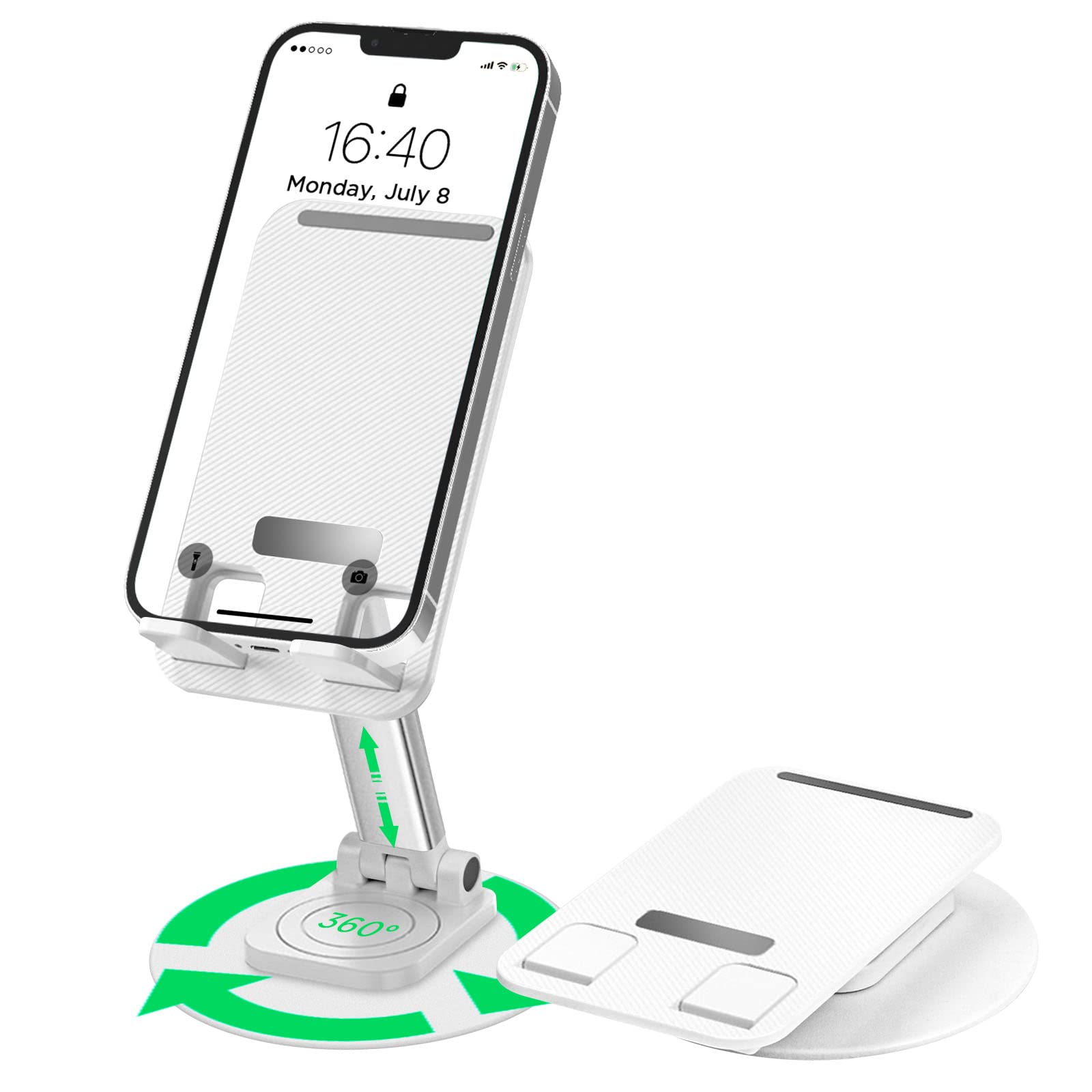 ZXK CO Tablet Stand, Adjustable Desktop Stand Holder Dock Stretchable Upgraded Longer Arms Foldable Tablet Stand for Phones and Tablets, iPad, Air Mini 4 3 2, Kindle, Nexus, Tab, E-Reader (4-13'')