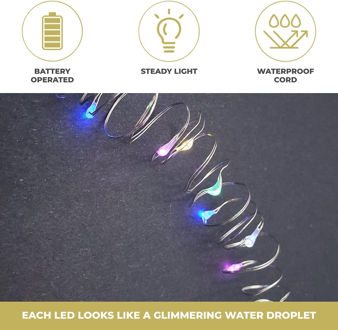 LumaBase Battery Operated LED Fairy String Lights, Multicolor - Set of 3
