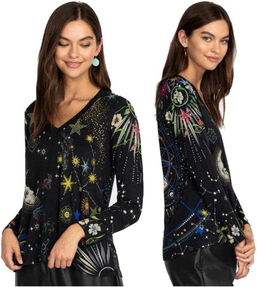 Johnny Was Celestine Long 2 Piece Pj Set Sleepwear Cotton Black Home Lounge New - Image 7