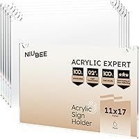 Vista 9 de NIUBEE 11x17 acrílico soporte vertical para cartel de pared, marco de póster de plástico transparente para papel