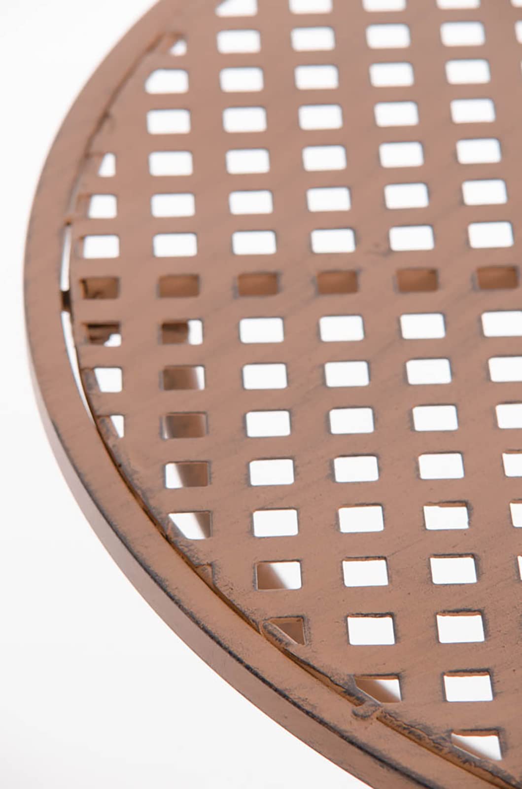 Table de Jardin Ronde AMANDA en Fer Forgé -Table de Bistrot de Style Nostalgique Hauteur 74 cm - Table de Terrasse Diamètre de 70 cm - Solide et Résistante Idéale pour Votre Jardin - Couleur:, Couleur:marron antique