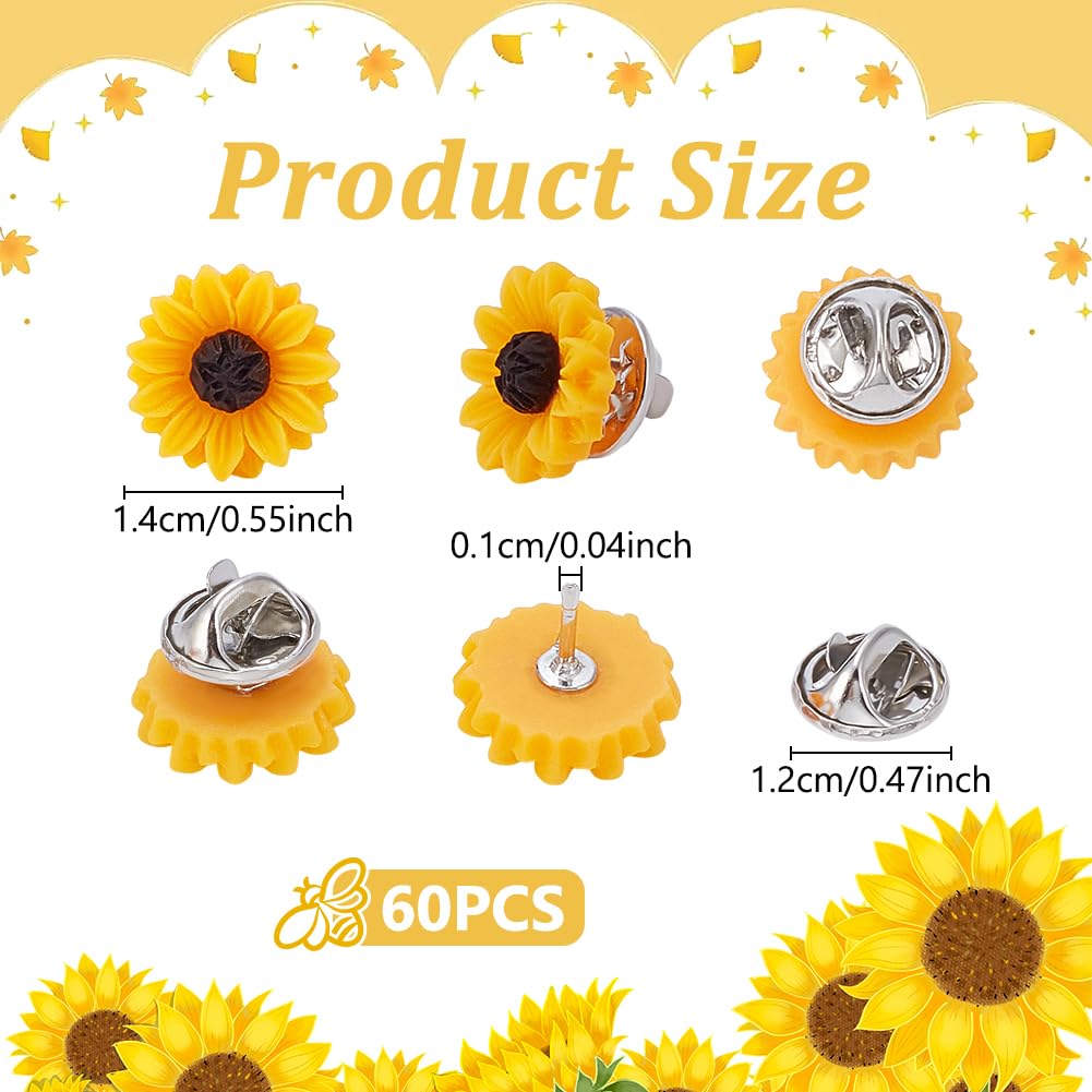 UNICRAFTALE Spilla Di Girasole Con Resina Fiore Spilla Confezione Grande Per Abbigliamento Camicie Cardigan Cappelli Borse Peluche