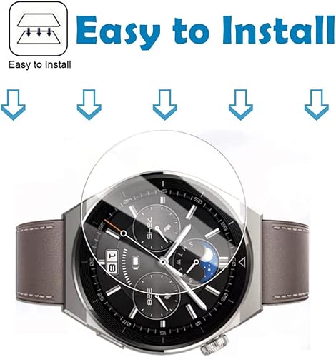 Miniatura 4 de Para Huawei GT3 1.811 in Smartwatch Pantalla Vidrio Templado, [2 piezas] Protector de Pantalla Fácil Instalación Compatible con Funda para Huawei GT